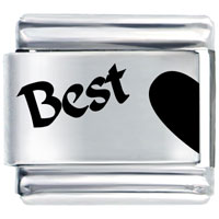 Italian Charms - laser best half heart italian charm Image.