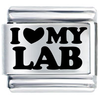 Italian Charms - i heart my lab laser italian charm Image.