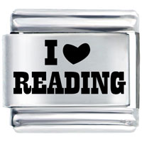 Italian Charms - i heart reading laser italian charm Image.