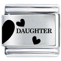 Italian Charms - daughter half heart laser italian charm Image.