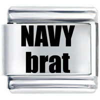 Italian Charms - navy brat laser italian charm Image.