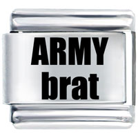 Italian Charms - army brat laser italian charm Image.