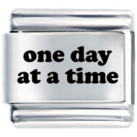 Italian Charms - one day at a time laser italian charm Image.
