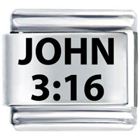 Italian Charms - john 3:16 laser italian charm Image.