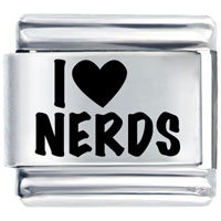 Italian Charms - i heart nerds laser italian charm Image.