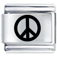 Italian Charms - peace symbol laser italian charm Image.