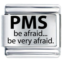 Italian Charms - pms warning laser italian charm Image.