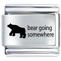 Italian Charms - bear going somewhere laser italian charm Image.