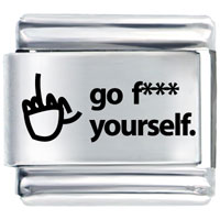 Italian Charms - go f*** yourself laser italian charm Image.