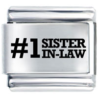 Italian Charms - #1 sister in law laser italian charm Image.