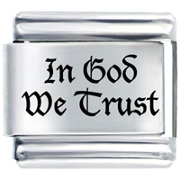 Italian Charms - in god we trust laser italian charm Image.