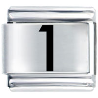Italian Charms - number one laser italian charm Image.