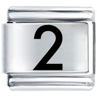 Italian Charms - number two laser italian charm Image.