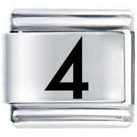 Italian Charms - number four laser italian charm Image.