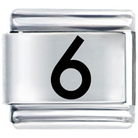 Italian Charms - number six laser italian charm Image.