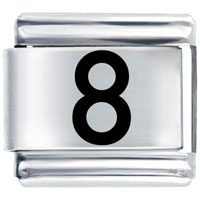Italian Charms - number eight laser italian charm Image.