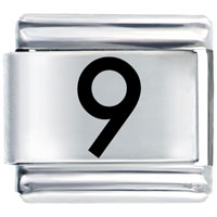 Italian Charms - number nine laser italian charm Image.