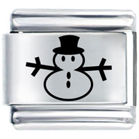 Italian Charms - laser snowman italian charm Image.
