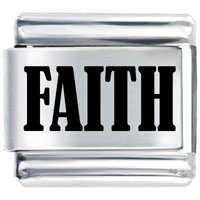 Italian Charms - laser faith italian charm Image.