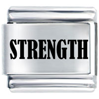Italian Charms - strength laser italian charm Image.