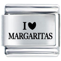 Italian Charms - i heart margaritas laser italian charm Image.