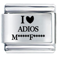 Italian Charms - i heart adios m***** f***** laser italian charm Image.