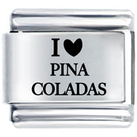 Italian Charms - i heart pina coladas laser italian charm Image.
