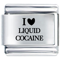 Italian Charms - i heart liquid cocaine laser italian charm Image.
