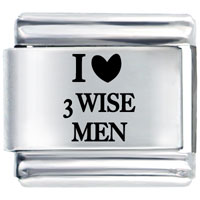 Italian Charms - i heart 3 wise men laser italian charm Image.