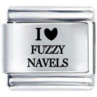 Italian Charms - i heart fuzzy navels laser italian charm Image.