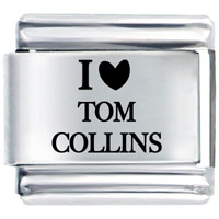 Italian Charms - i heart tom collins laser italian charm Image.