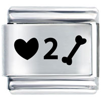L_P0522: heart 2 bone laser italian charm Image.