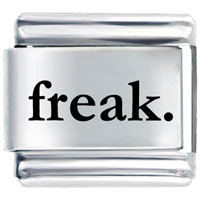 Italian Charms - word freak period laser italian charm Image.