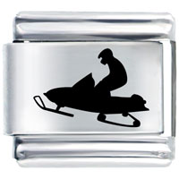 Italian Charms - snowmobile snow jump laser italian charm Image.