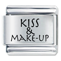 Italian Charms - kiss &amp; make up laser italian charm Image.
