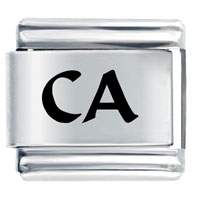 Italian Charms - ca california state laser italian charm Image.