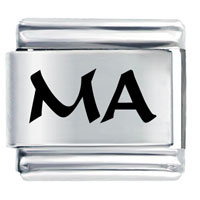 Italian Charms - ma massachusetts state laser italian charm Image.