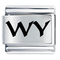 Italian Charms - wy wyoming state laser italian charm Image.