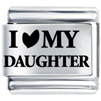 Italian Charms - i heart my daughter laser italian charm Image.