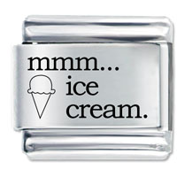 Italian Charms - mmm ice cream laser italian charm Image.