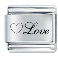 Italian Charms - heart love laser italian charm Image.