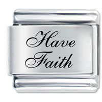 Italian Charms - have faith laser italian charm Image.
