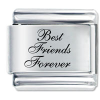 Italian Charms - best friends forever laser italian charm Image.