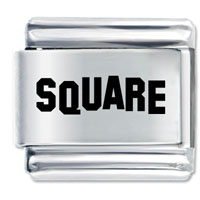 Italian Charms - square laser italian charm Image.