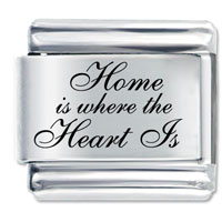 Italian Charms - home is where the heart is laser italian charm Image.