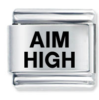 Italian Charms - aim high laser italian charm Image.
