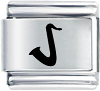 Italian Charms - saxophone laser italian charm Image.