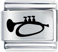 Italian Charms - trumpet laser italian charm Image.