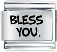 Italian Charms - bless you laser italian charm Image.