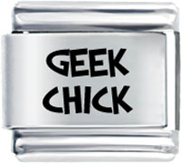 Italian Charms - geek chick laser italian charm Image.